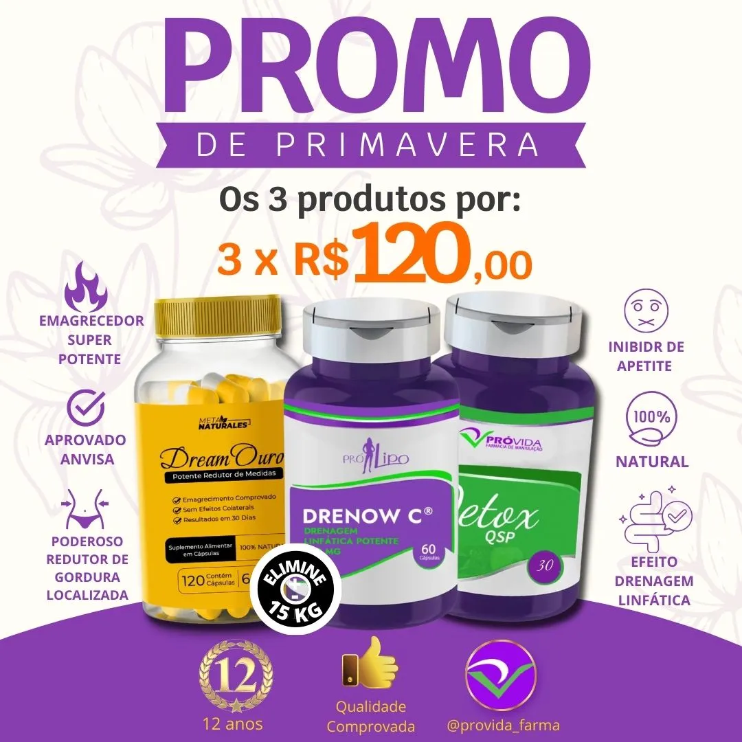 Combo Dream Ouro + Drenow C + Detox QSP