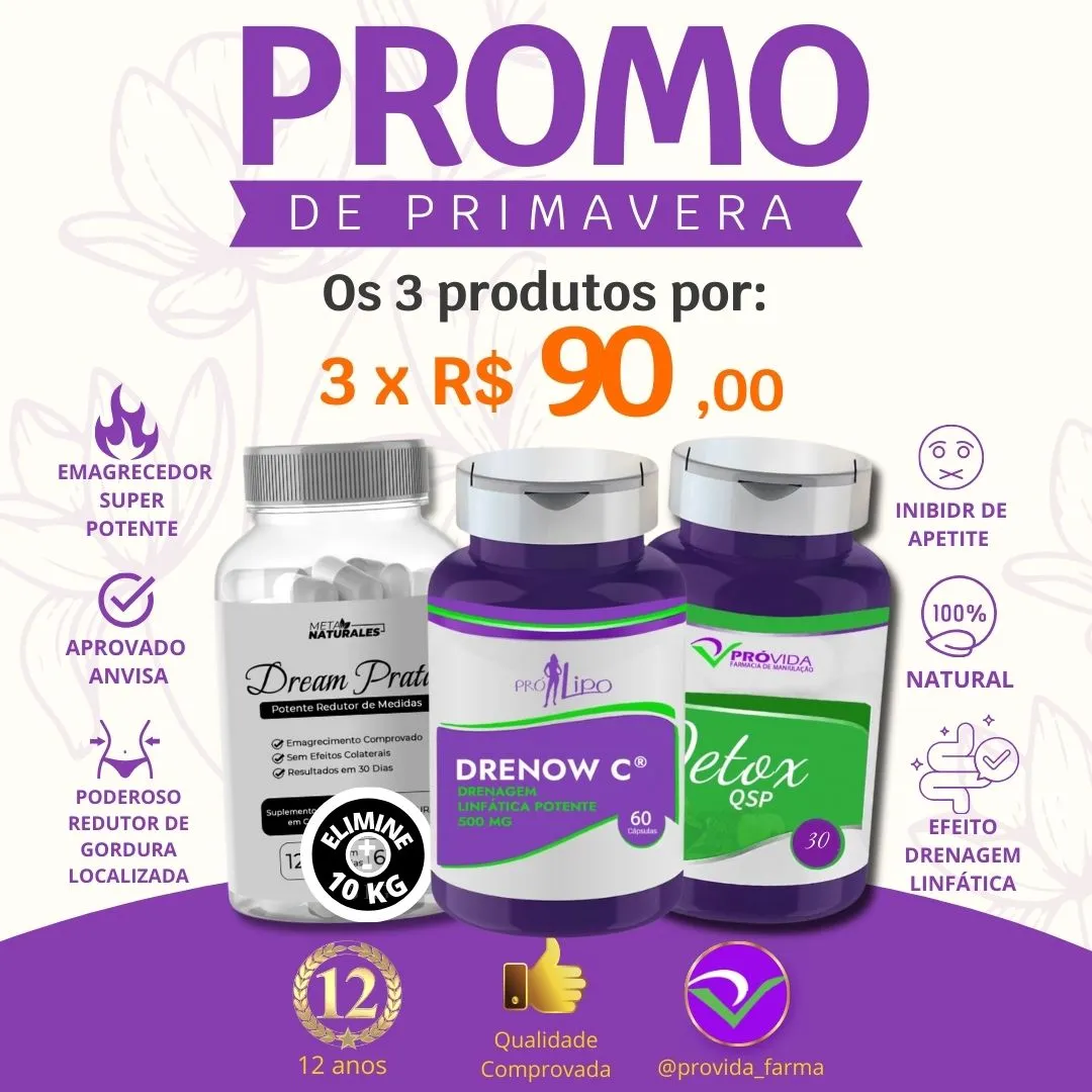 Combo Dream Prata + Drenow C + Detox QSP